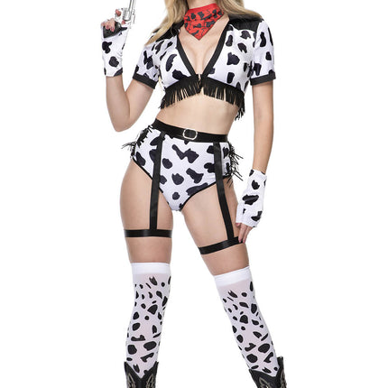 Dalmatian Cow Girl Women Costume by Music Legs only at  TeeJayTraders.com