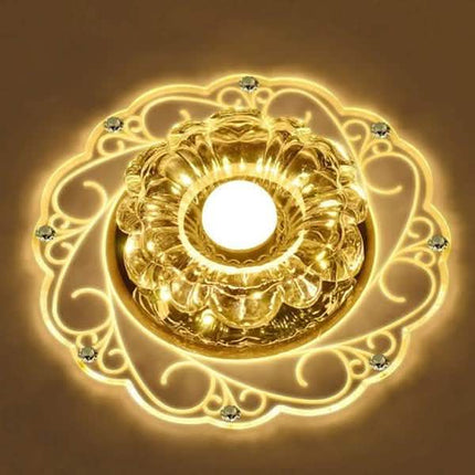 Modern Crystal LED Saving Bright Ceiling Blue Light Lamp Fixture Chandelier
