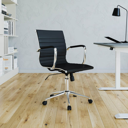 Modern Medium Back Executive Office Chair - Black