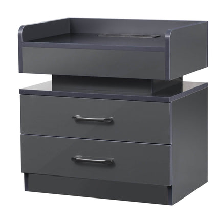 Modern Night Stand with LED Lights and Charging Station