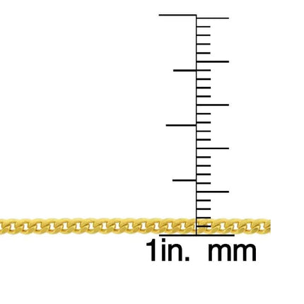 10K Gold Moricci 2MM Italian Cuban Chain Necklace