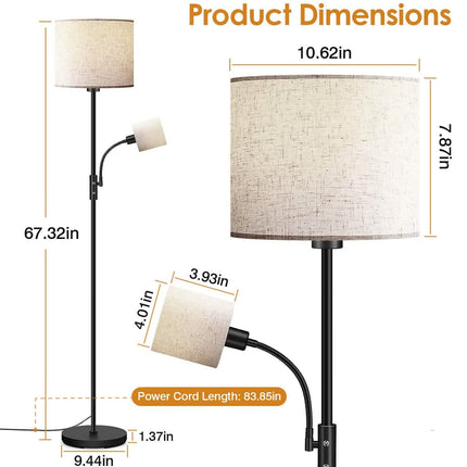 Mother Daughter Floor Lamp with Linen Shade