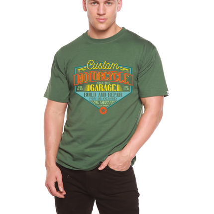 Motorcycle Garage Men's Bamboo Viscose/Organic Cotton Short Sleeve Graphic T-Shirt
