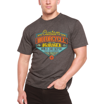 Motorcycle Garage Men's Bamboo Viscose/Organic Cotton Short Sleeve Graphic T-Shirt