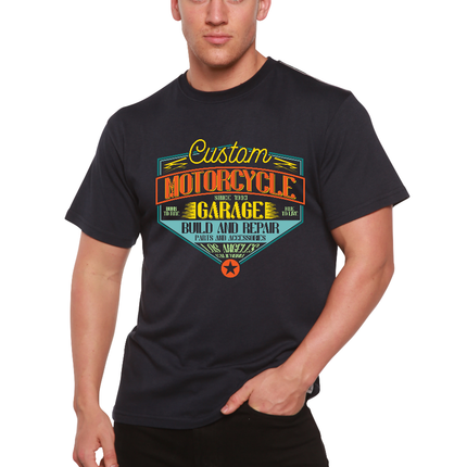 Motorcycle Garage Men's Bamboo Viscose/Organic Cotton Short Sleeve Graphic T-Shirt