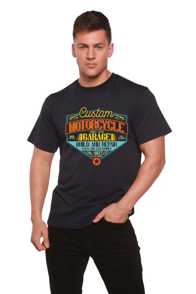 Motorcycle Garage Men's Bamboo Viscose/Organic Cotton Short Sleeve Graphic T-Shirt