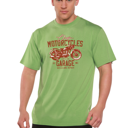Motorcycles Garage Men's Bamboo Viscose/Organic Cotton Short Sleeve Graphic T-Shirt