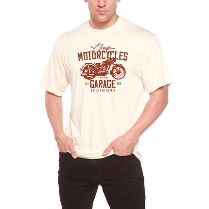 Motorcycles Garage Men's Bamboo Viscose/Organic Cotton Short Sleeve Graphic T-Shirt