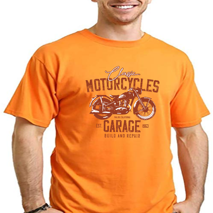 Motorcycles Garage Men's Bamboo Viscose/Organic Cotton Short Sleeve Graphic T-Shirt