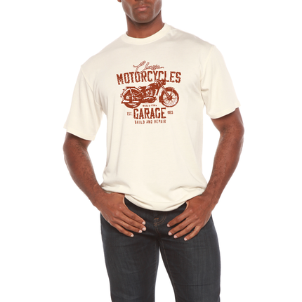 Motorcycles Garage Men's Bamboo Viscose/Organic Cotton Short Sleeve Graphic T-Shirt