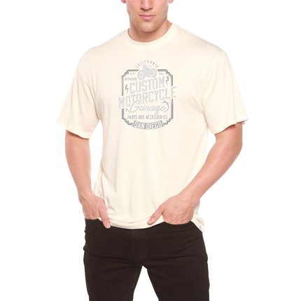 Mototrcycle Garage Men's Bamboo Viscose/Organic Cotton Short Sleeve Graphic T-Shirt