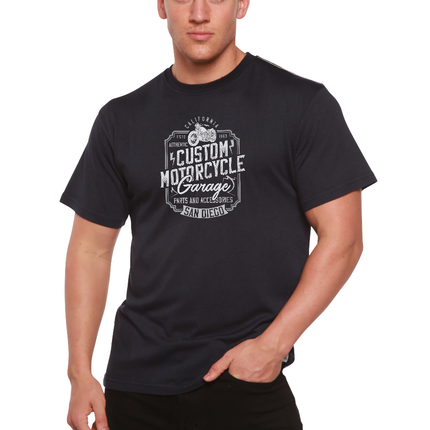 Mototrcycle Garage Men's Bamboo Viscose/Organic Cotton Short Sleeve Graphic T-Shirt