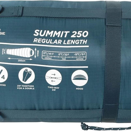 Mountain Warehouse Summit 250 Winter Sleeping Bag - Mummy Shape (Regular Length)