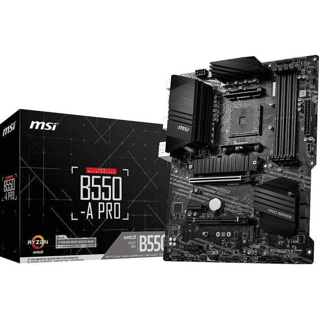 MSI B550-A PRO ProSeries Motherboard (AMD AM4, DDR4, PCIe 4.0, SATA 6Gb/s, M.2, USB 3.2 Gen 2, HDMI/DP, ATX) (Refurbished)