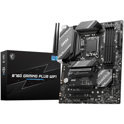 MSI B760 Gaming Plus WiFi Gaming Motherboard (Supports 12th/13th Gen Intel Processors, LGA 1700, DDR5, PCIe 4.0, M.2, 2.5Gbps LAN, USB 3.2 Gen2, Wi-Fi 6E, ATX) (Refurbished)