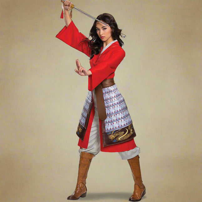 Mulan Hero Red Women Costume Warrior