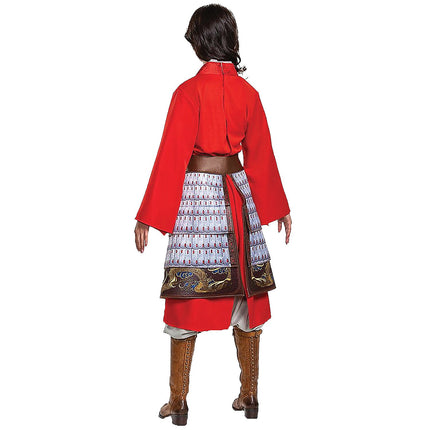 Person wearing a red kimono-style outfit with a white background