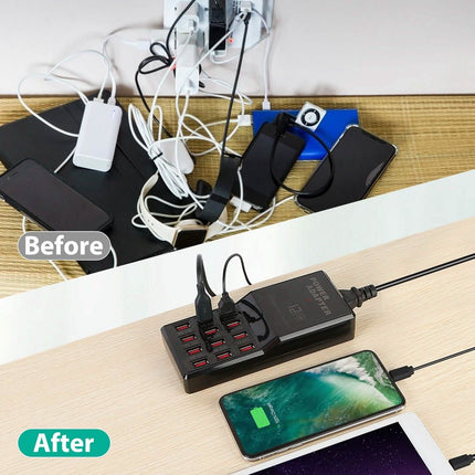 Multi 12 Port USB Charging Station Hub