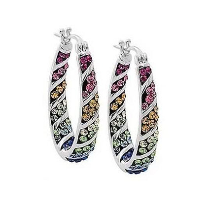 Multi Color Graduated Crystal Inside Out Hoops
