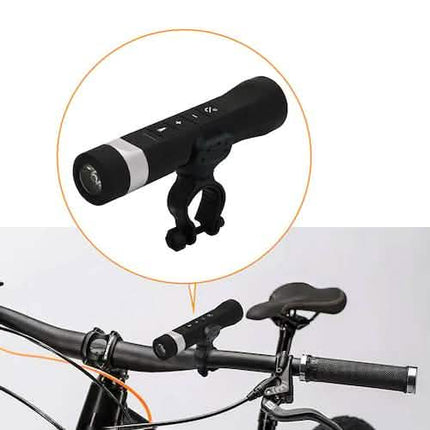 Multi-Function Bike Light Flashlight Bluetooth Speaker Handsfree Mic Support