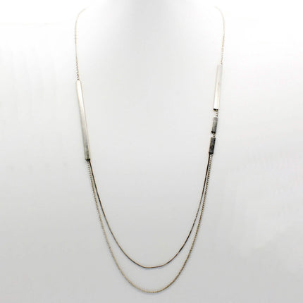 Multi-Layer Silver Bar Necklace