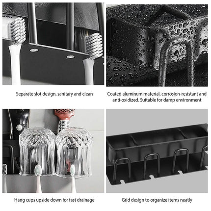 Multifunctional Toothbrush Holder Rack Organizer