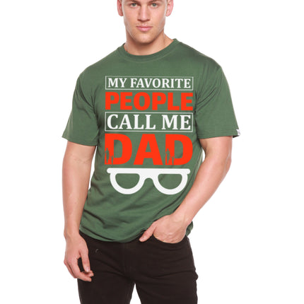 My Favorite People Call Me Dad Men's Bamboo Viscose/Organic Cotton Short Sleeve Graphic T-Shirt