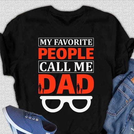 My Favorite People Call Me Dad Men's Bamboo Viscose/Organic Cotton Short Sleeve Graphic T-Shirt