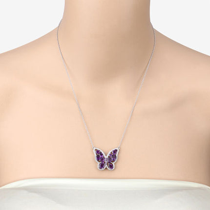 4.32 Carat Genuine Amethyst .925 Sterling Silver Necklace