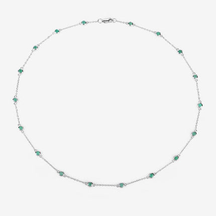1.80 Carat Genuine Emerald .925 Sterling Silver Necklace