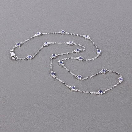 1.80 Carat Genuine Tanzanite .925 Sterling Silver Necklace