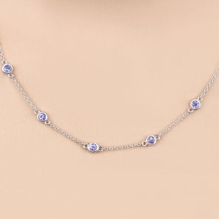1.80 Carat Genuine Tanzanite .925 Sterling Silver Necklace