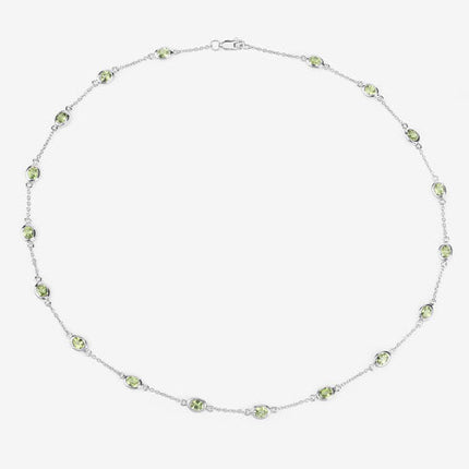 6.30 Carat Genuine Peridot .925 Sterling Silver Necklace