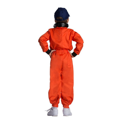 Kids NASA Astronaut Costume with Orange Space Suit and Mission Patches