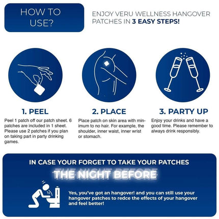 Natural Hangover Patches 60 Day Supply