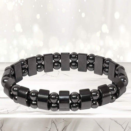 Natural Magnetic Hematite Stretch Bracelets For Men and Women