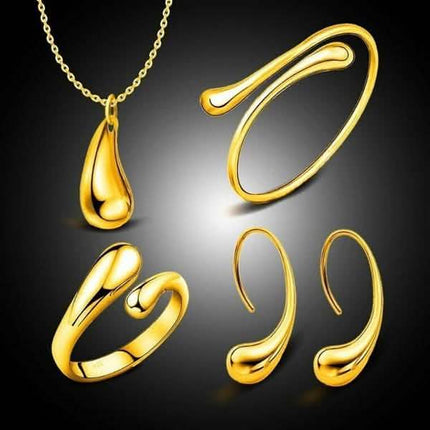 Necklace Ring Hook Oval Earings Set