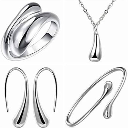Necklace Ring Hook Oval Earings Set