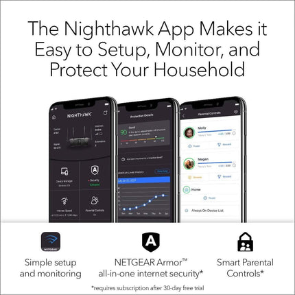NETGEAR Nighthawk Smart Wi-Fi Router (R7000-100NAS) - AC1900 Wireless Speed (Up to 1900 Mbps) (Refurbished)