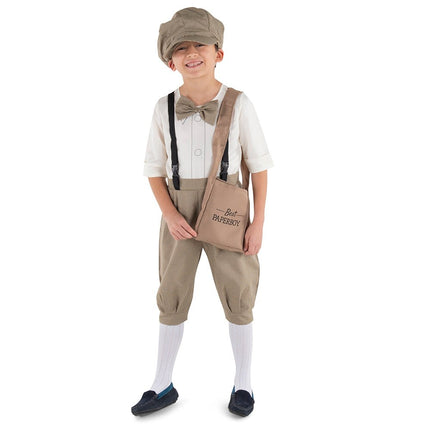 Kids Newsboy Costume with Classic Cap and Vintage Style Outfit