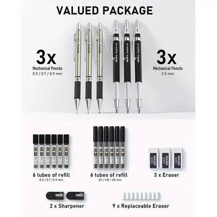 Nicpro Art Mechanical Pencil Set for Writing, Sketching, Drawing With Lead Refills Case