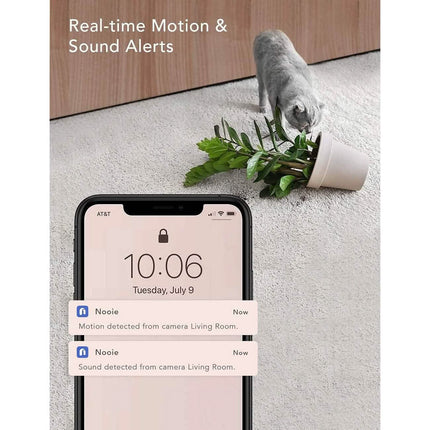 nooie 1080P Home Security Camera, Motion Tracking, Super IR Night Vision, Works with Alexa, Two-Way Audio, Motion & Sound Detection  (Refurbished)
