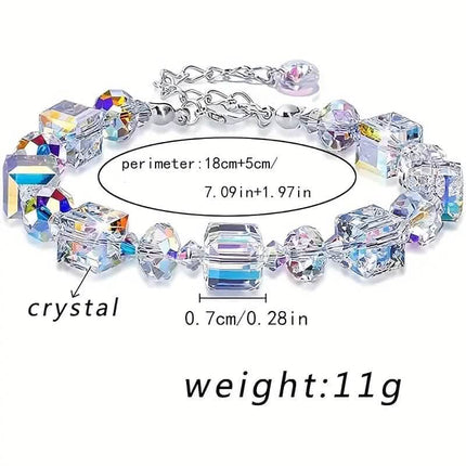 Northern Lights Artificial Crystal Bracelet 7"+ 2" Extension Chain
