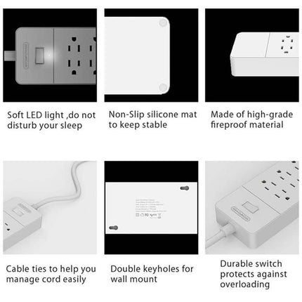 NTON Power USP US Electric Plug 8 AC Power Outlet with USB Charger