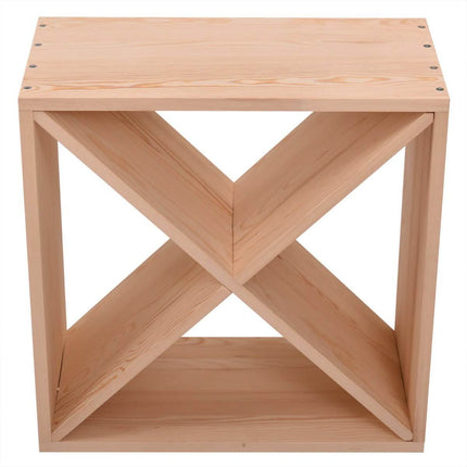 NuFazes 24 Bottles Holder Wine Rack Solid Wood Stackable Storage Cube Tabletop Champagne