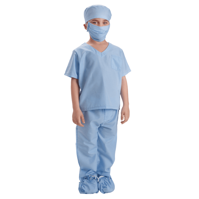 Kids Blue Nurse Costume with Medical Dress and Cap