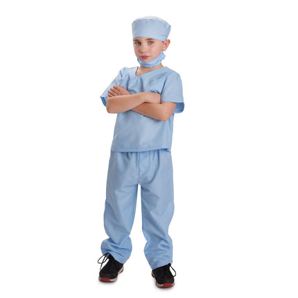 Kids Blue Nurse Costume with Medical Dress and Cap