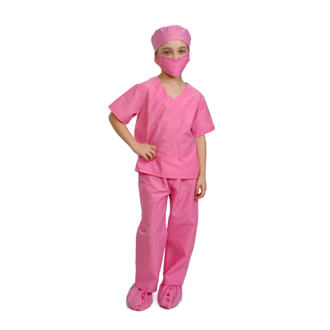 Kids Pink Nurse Costume, Medical Roleplay Outfit for Dress Up and Pretend Play