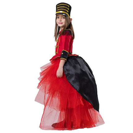 Girls Toy Soldier Costume – Red Tutu Military Dress with Hat for Halloween & Dress Up
