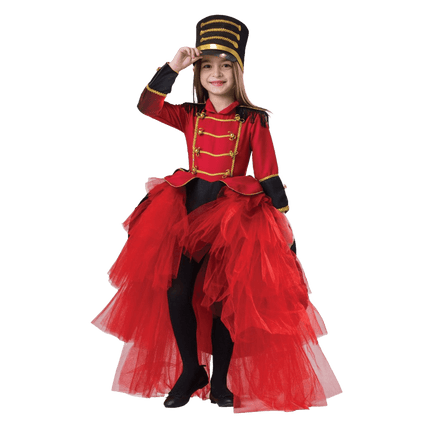 Girls Toy Soldier Costume – Red Tutu Military Dress with Hat for Halloween & Dress Up